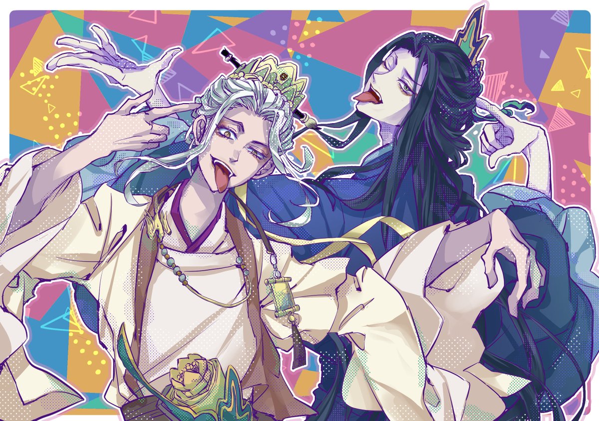 mono96ism's tweet photo. 白黒無常新衣装。
両者形態違うの良すぎ。

絵はずっと描いてるけど自分絵は久し振りなので絶対こんなんじゃないと思いつつ手癖だけで描いてみた。
まともなのも描いたけど仕上がらない。下描き止まり絵大量😇 https://t.co/ioj9mKKYUN