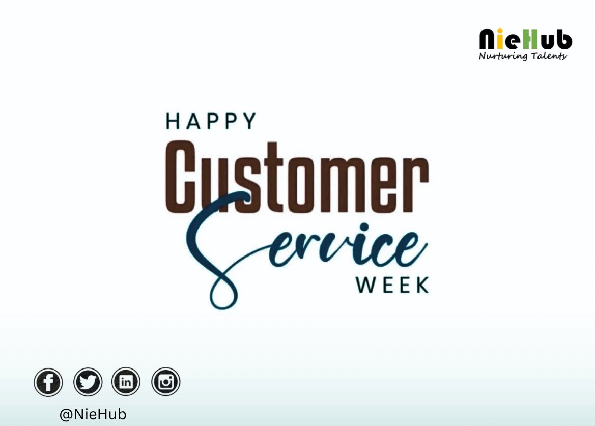 Happy Customer Service Week!

At #NieHub, we celebrate the spirit of service that keeps our community connected and growing

Thanks to our team for always serving with heart and impact!

#CustomerServiceWeek #NieHub #YouthEmpowerment
