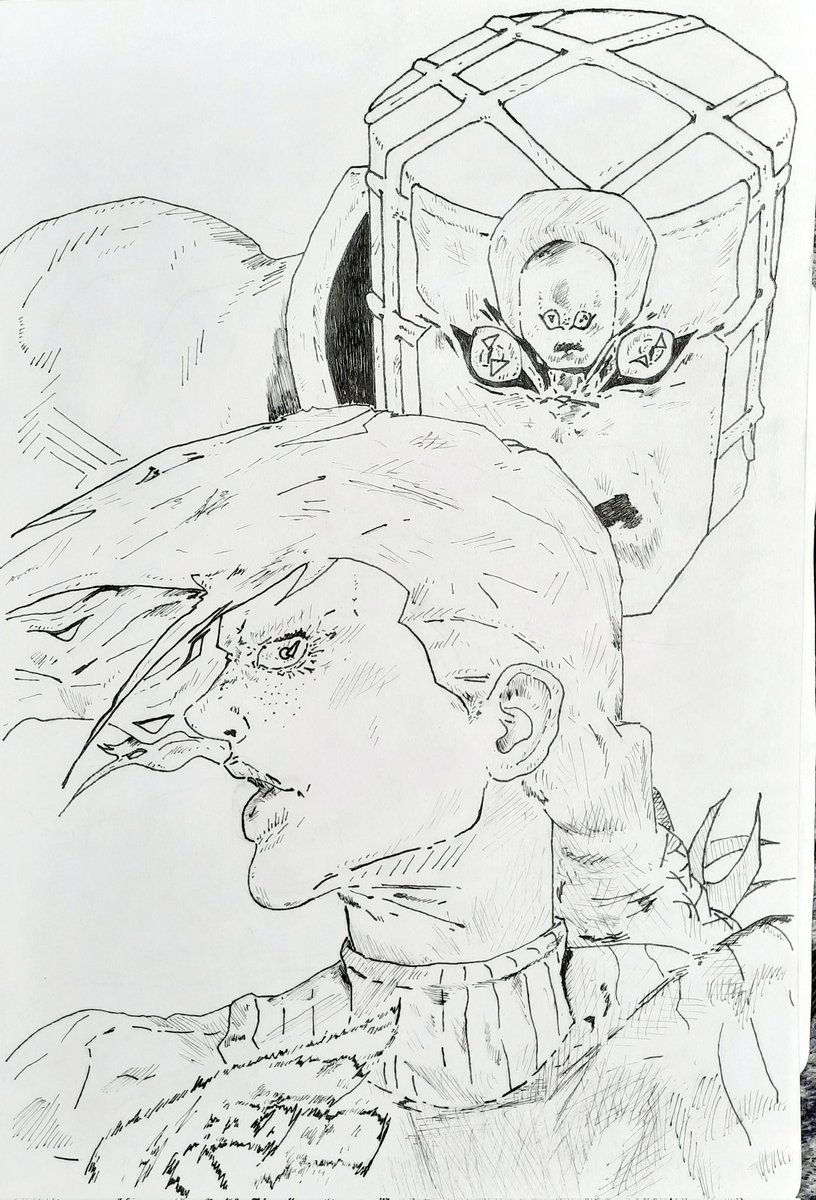 scraqphraq's tweet image. Old Doppio/King Crimson drawing ☕️ 
#JJBA 
#jjbafanart