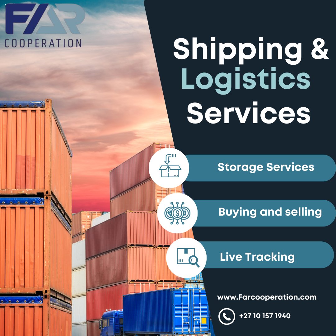 FarCooperation's tweet photo. At FAR Cooperation, we go beyond logistics, we deliver reliability. 

We simplify complex supply chains through:
📦 Secure Storage Solutions
💰 Container Buying &amp; Selling
📲 Real-Time Tracking

Partner with us to streamline your logistics
Contact us now: 010 157 1940 

#logistics https://t.co/8VRogqBjuc