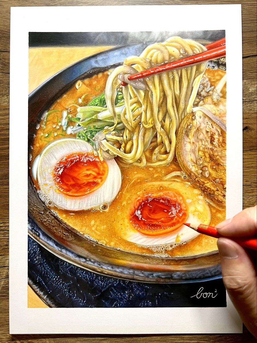 ぼんぼん(<a href="/bonbon20170916/">ぼんぼん</a> )作　「味噌ラーメン」

様々な質感のものを巧みに描き分けている圧巻の作品！
食べたくなってきました😋

記 三賀