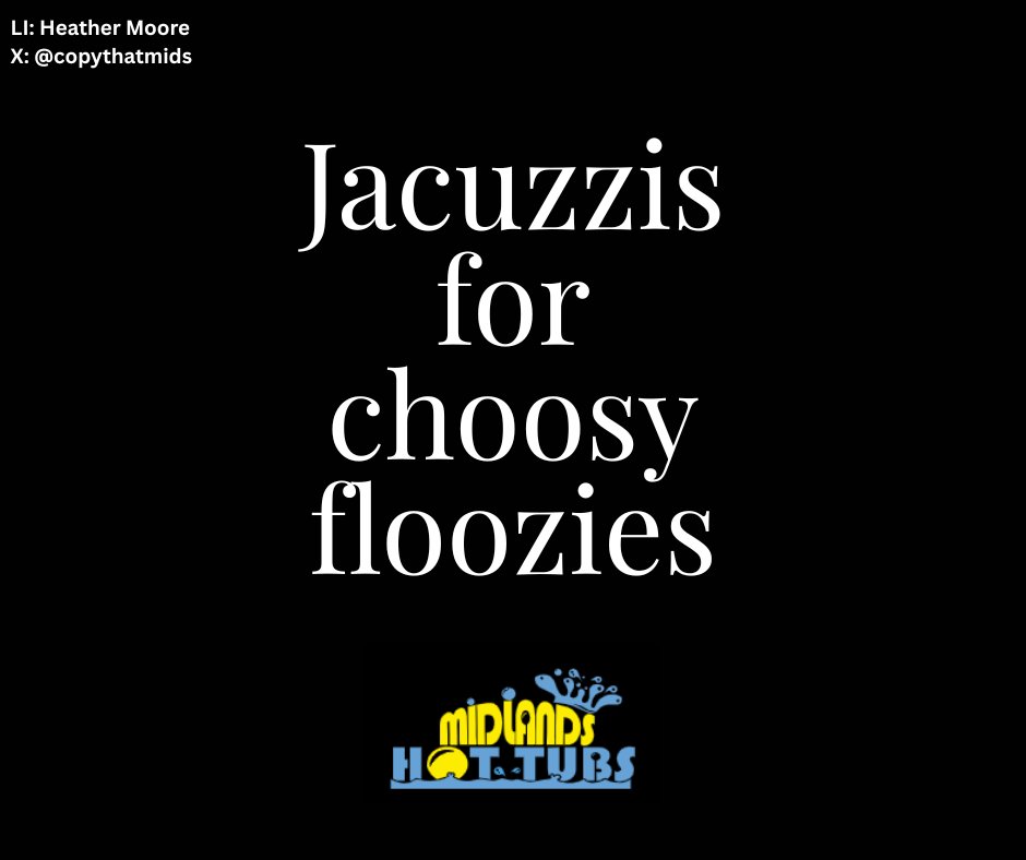 copythatmids's tweet image. One Minute Brief of the Day:
Create posters to advertise #Jacuzzis 🫧 🛁 @oneminutebriefs