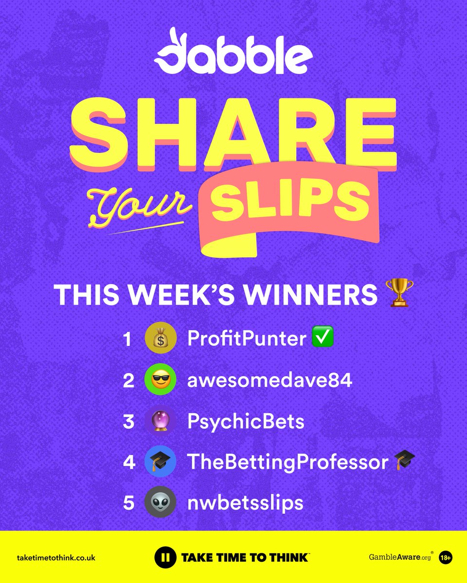 dabblecouk's tweet image. This weeks Share Your Slips winners โ
ยฃ10 Free Bets on their way ๐ธ
@mattmadon
@DavidFranc38517
@DadgeUK
@philmadon1
@lccrtr
