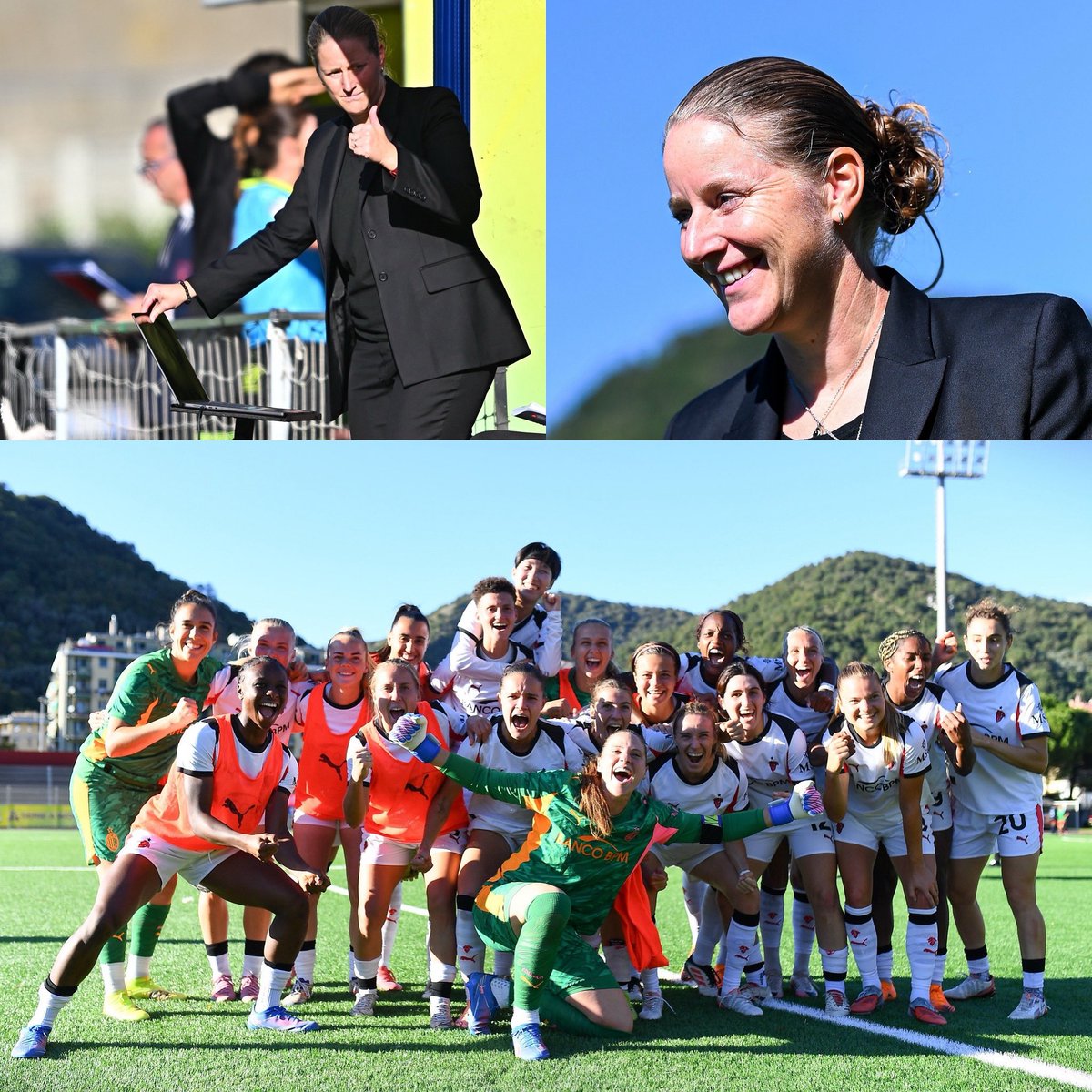 Suzie_B_3's tweet photo. All smiles after kicking off the Serie A with 3 points! π΄β«οΈ
#acmilan #acmilanfemminile #followtherossonere #headcoach #win #seriea #kickingoff https://t.co/7H5HSB0EPr