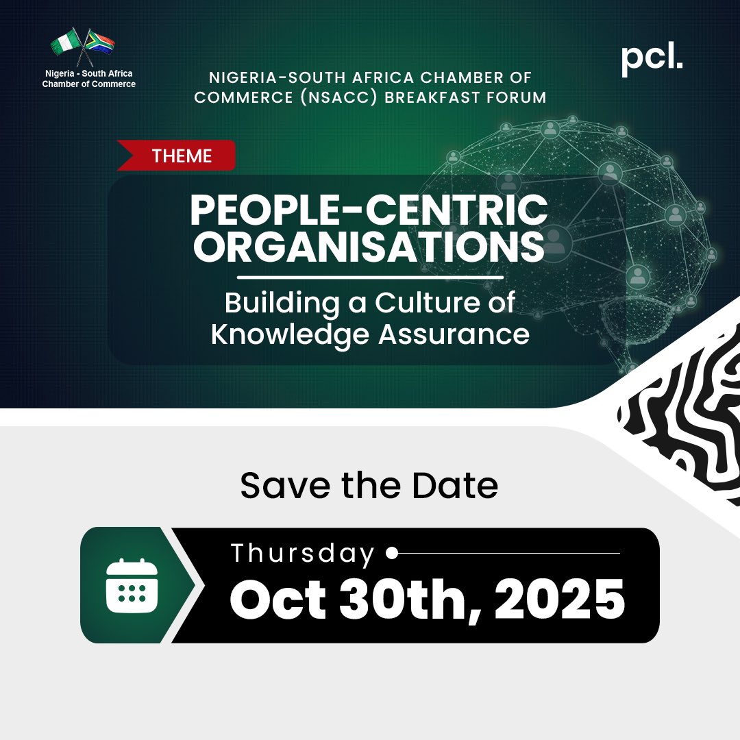 PCLAfrica's tweet image. People are the heart of every thriving organisation.

This October, pcl. hosts the NSACC Breakfast Forum to discuss building people-centric organisations through knowledge assurance.

📅 Oct 30, 2025
📩 enquiry@phillipsconsulting.net | 0903 000 2011

#pcl #phillipsconsulting