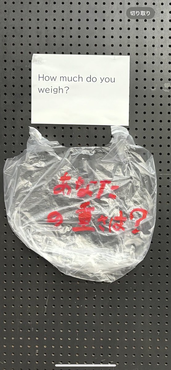 reading_no_kai's tweet photo. ［展示の一部公開］

・「How much do you weigh？」
   (あなたの重さは？) https://t.co/DHCmdzYBtK