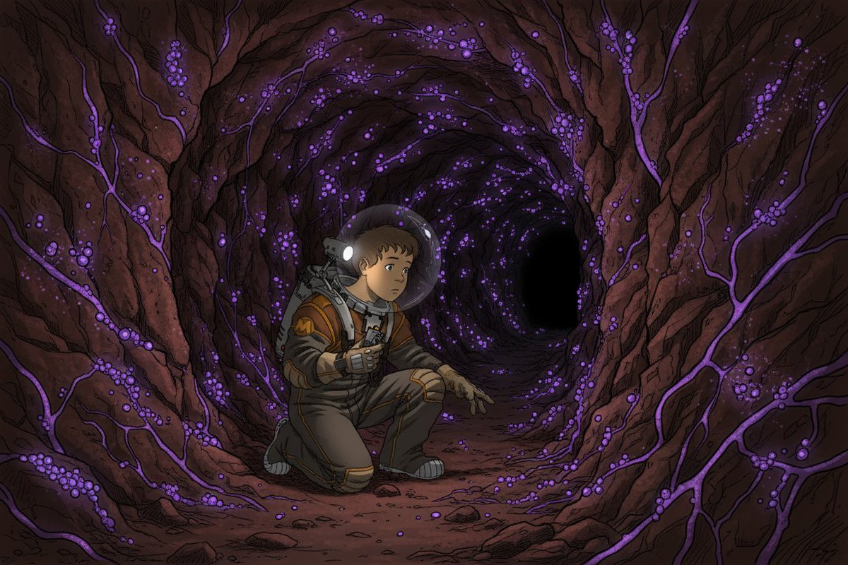 The tunnels are breathing. Walls pulsing. Spores spreading fast. Something down there is waking up.