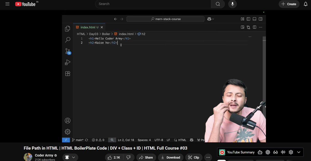neuralnerd01's tweet image. Day 4/100 of #100DaysOfCode 🌐 @rohit_negi9 @adityatandon02 

Covered today:
📂 File paths (relative vs absolute)
⚙️ Boilerplate code &amp;amp; why it matters
🔤 UTF-8 vs ASCII
🏗️ div, header, main &amp;amp; footer
HTML is coming together — structure + meaning = clarity 💻
#HTML #WebDevelopment