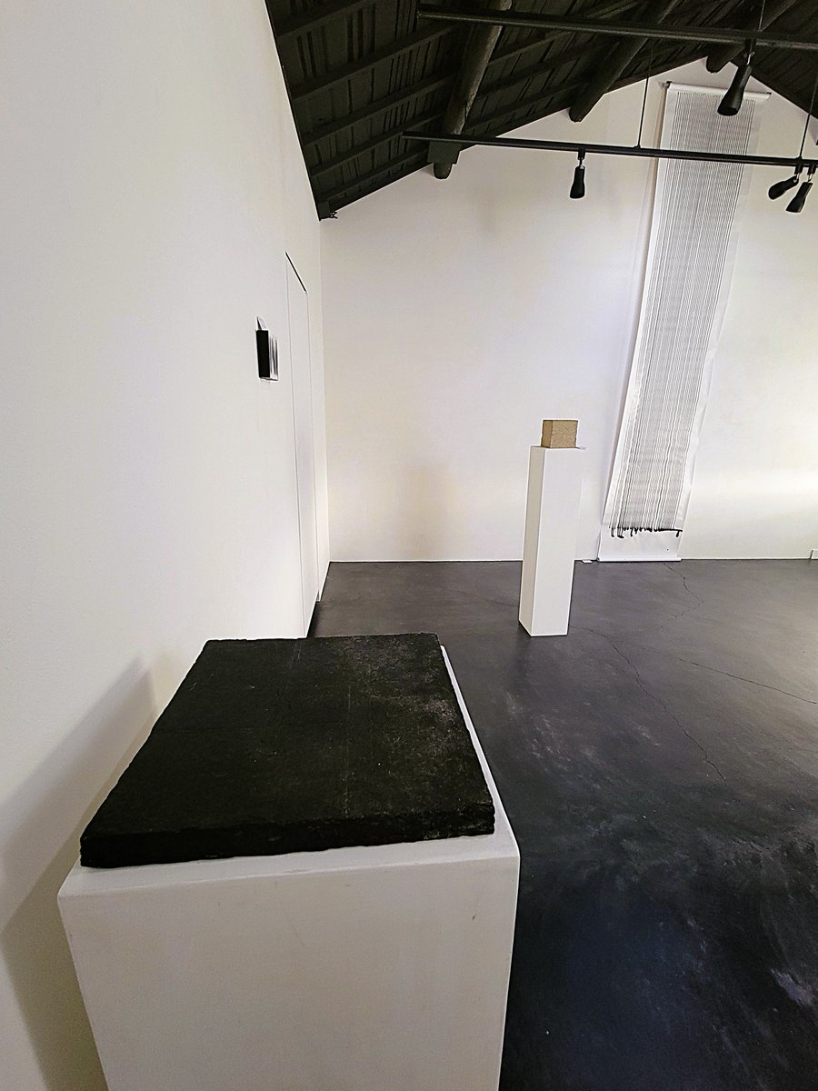 plus1art's tweet image. 〇/゜明日から
＋１｜形と跡 Shape and Trace／范 叔如 FAN Shuru｜10/8ー18｜日月火休廊（写真左）
墨と紙という素材だけで表現の可能性を探り続ける范 叔如。かれは墨をつくるために松を燃やして煤をつくるところから始めます。
#現代アート #現代美術 #水墨画  #インスタレーション