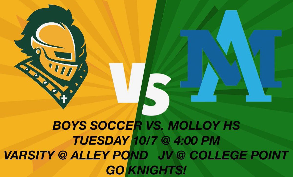 Good luck to both our Boys Soccer Teams today. GO KNIGHTS!