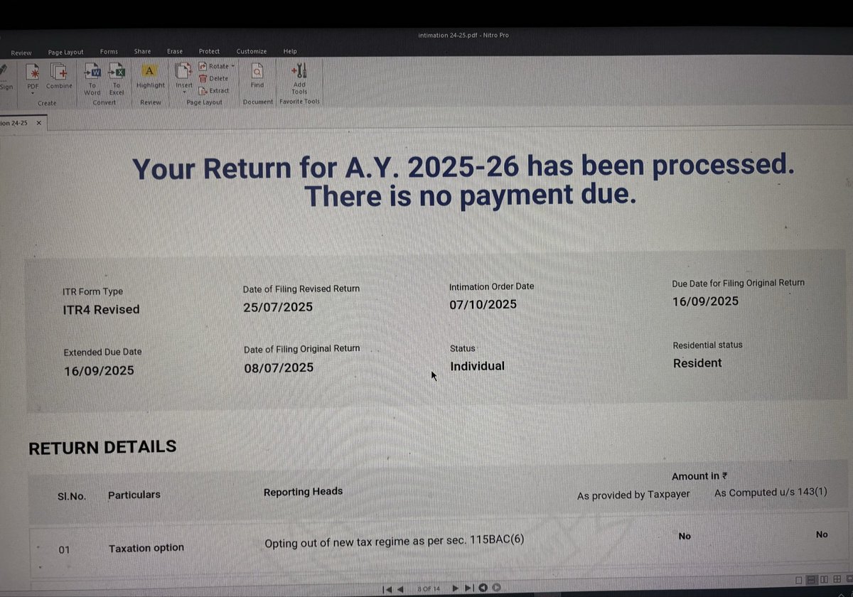 Dheeksh3007's tweet photo. @IncomeTaxIndia @nsitharaman Kindly help — balance refund of ₹52,550 for AY 2024-25 (Ack. No. 628416370221024) is not credited despite being reflected in Form 26AS which was claimed in A.Y 2025-26. Grievance Number 23305022 (Detailed explanation given
#incometax #incometaxreturn https://t.co/az8CYfTALT