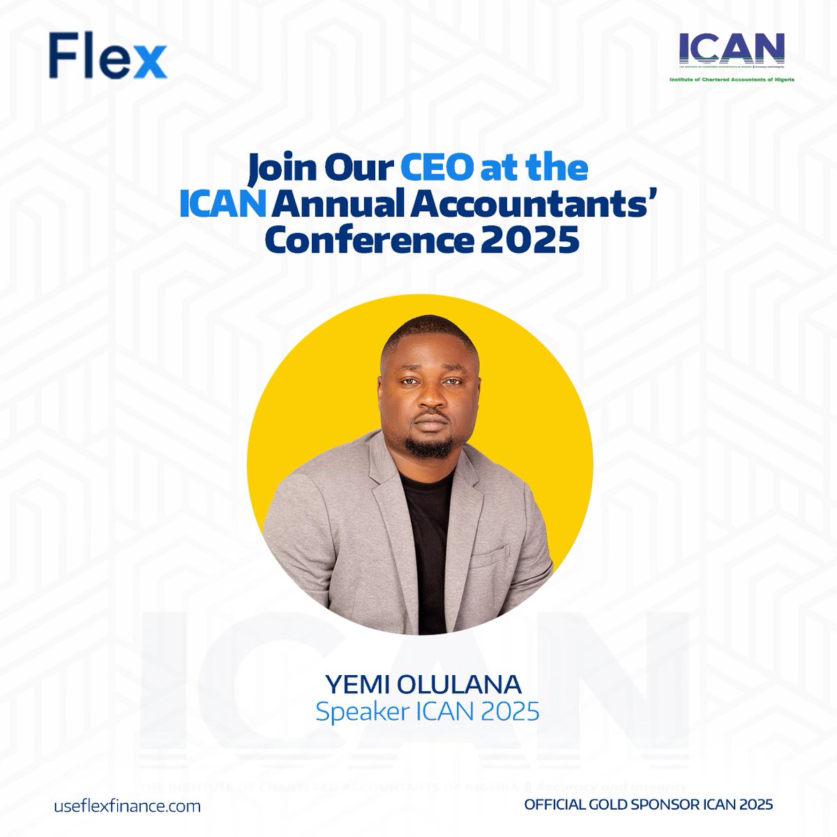 useflexfi's tweet image. We’re thrilled to announce that our CEO, Yemi Olulana, will be speaking at the ICAN Annual Accountants’ Conference 2025!

As Flex continues to shape the future of finance for professionals and businesses, this marks another step in empowering accountants and driving financial…