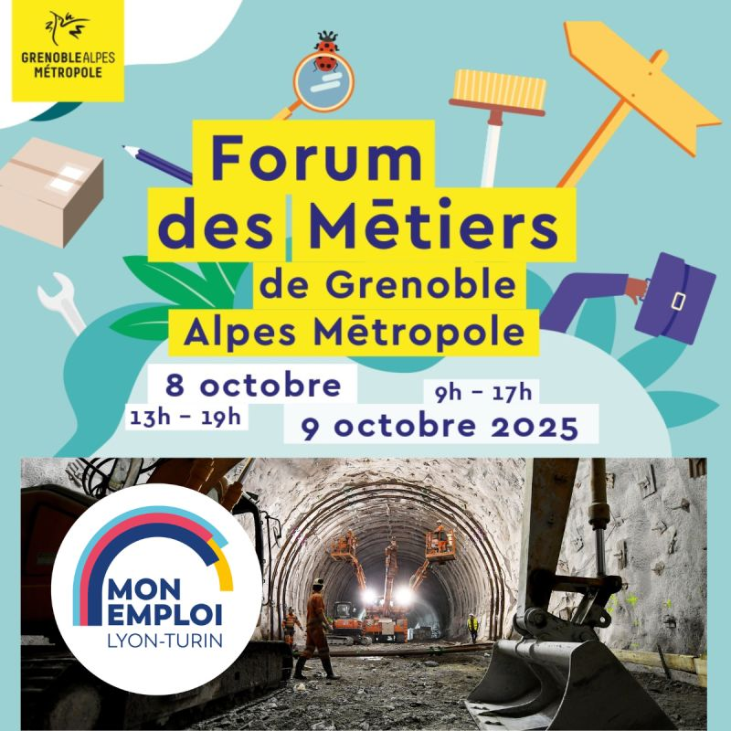 [#TousMobilisés] pour l'#emploi 

L'équipe <a href="/FTravail_ARA/">France Travail Auvergne-Rhône-Alpes</a> #MELT #Savoie sera présente au forum des #métiers <a href="/GrenobleAlpes/">Grenoble Alpes Métropole</a>  les 8 &amp; 9 octobre

Venez découvrir le Grand Chantier #LyonTurin, ses opportunités d'#emploi, les #formations spécifiques [stand B3 B4 secteur BTP]

#Grenoble