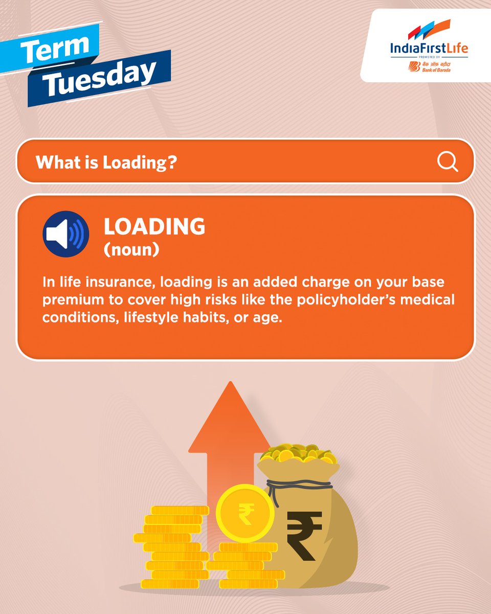Higher risk = higher premium. That’s where loading comes in. An extra charge to balance the risk.

Disclaimer: indiafirstlife.com/disclaimer

#IndiaFirstLife #TermTuesday #ChilledLife #yehtohcertainhai