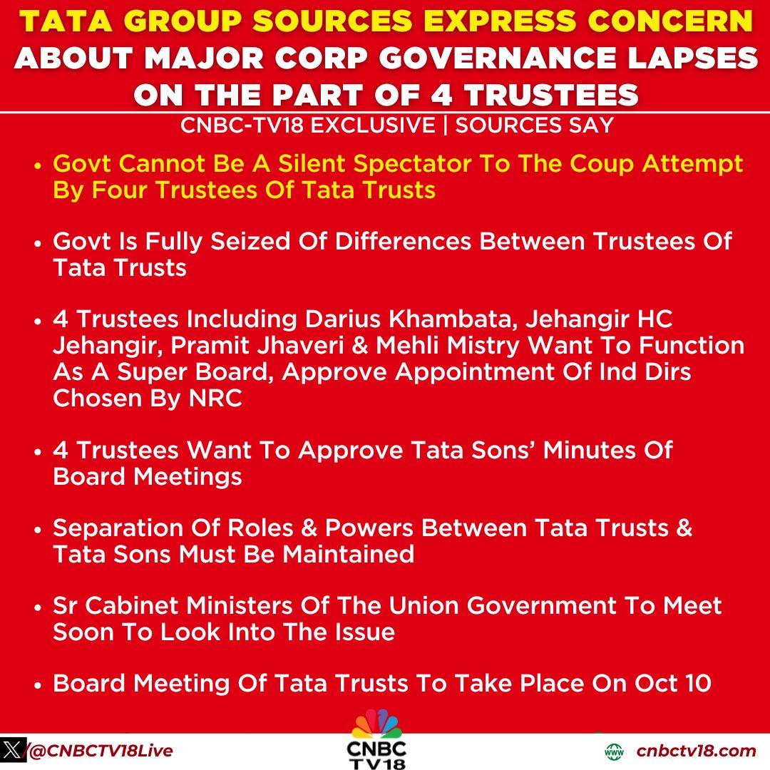 algotradingdesk's tweet image. #TataGroup sources express concern about major corp governance lapses on the part of 4 trustees

Such a coup attempt by certain #TataTrust Trustees will not only impact working of #TataGroup but also impact the Indian economy. Sr Cabinet Ministers of the Union Government to meet…