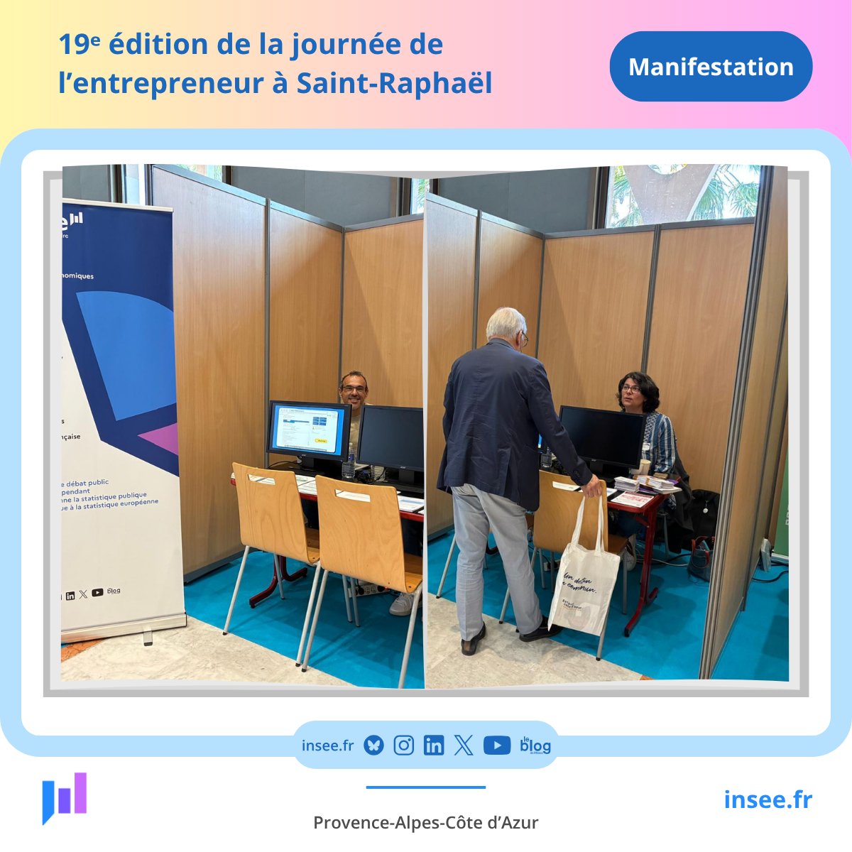 🗓️L'#Insee #Paca est présent à la "19ᵉ Journée de l'entrepreneur" organisée par l'Estérel Côte d’Azur Agglomération, à Saint-Raphaël dans le #Var, ce mardi 7 octobre 2025.

#Sirene #Entreprises #Statistiques