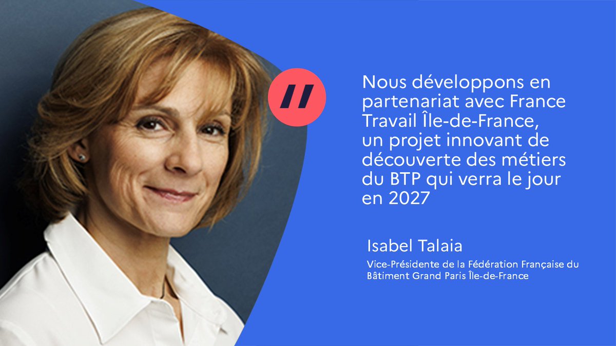 France Travail Île-de-France (@ftravail_idf) on Twitter photo 🤝 <a href="/FranceTravail/">France Travail</a> Île-de-France et la FFB sont partenaires pour répondre aux enjeux d’attractivité des métiers du bâtiment, notamment avec la féminisation du secteur
🎙️Interview d'Isabel Talaia, 1ère vice-présidente de la <a href="/FFBGrandParis/">FFB Grand Paris Ile-de-France</a> 👉tinyurl.com/y6ssrxsb 🤝 <a href="/FranceTravail/">France Travail</a> Île-de-France et la FFB sont partenaires pour répondre aux enjeux d’attractivité des métiers du bâtiment, notamment avec la féminisation du secteur
🎙️Interview d'Isabel Talaia, 1ère vice-présidente de la <a href="/FFBGrandParis/">FFB Grand Paris Ile-de-France</a> 👉tinyurl.com/y6ssrxsb