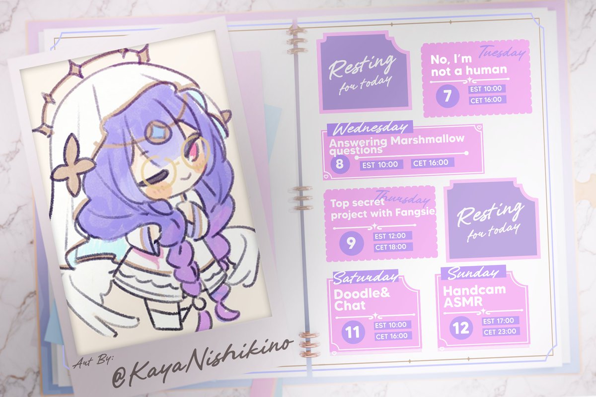 Leia Memoria📚🪽【VARPRO】 (@leiamemoria) on Twitter photo 【SCHEDULE : October 6th - 12th】
────୨ৎ────
- Spooky season means spooky game!
- I wanna yap with you guys so send me some marshmallow questions for me to answer!
- I have super duper top secret project with <a href="/FangsieFido/">Fangsie Fido 🐾🔎 【VARPRO】</a> .... You can't tell the other 【SCHEDULE : October 6th - 12th】
────୨ৎ────
- Spooky season means spooky game!
- I wanna yap with you guys so send me some marshmallow questions for me to answer!
- I have super duper top secret project with <a href="/FangsieFido/">Fangsie Fido 🐾🔎 【VARPRO】</a> .... You can't tell the other