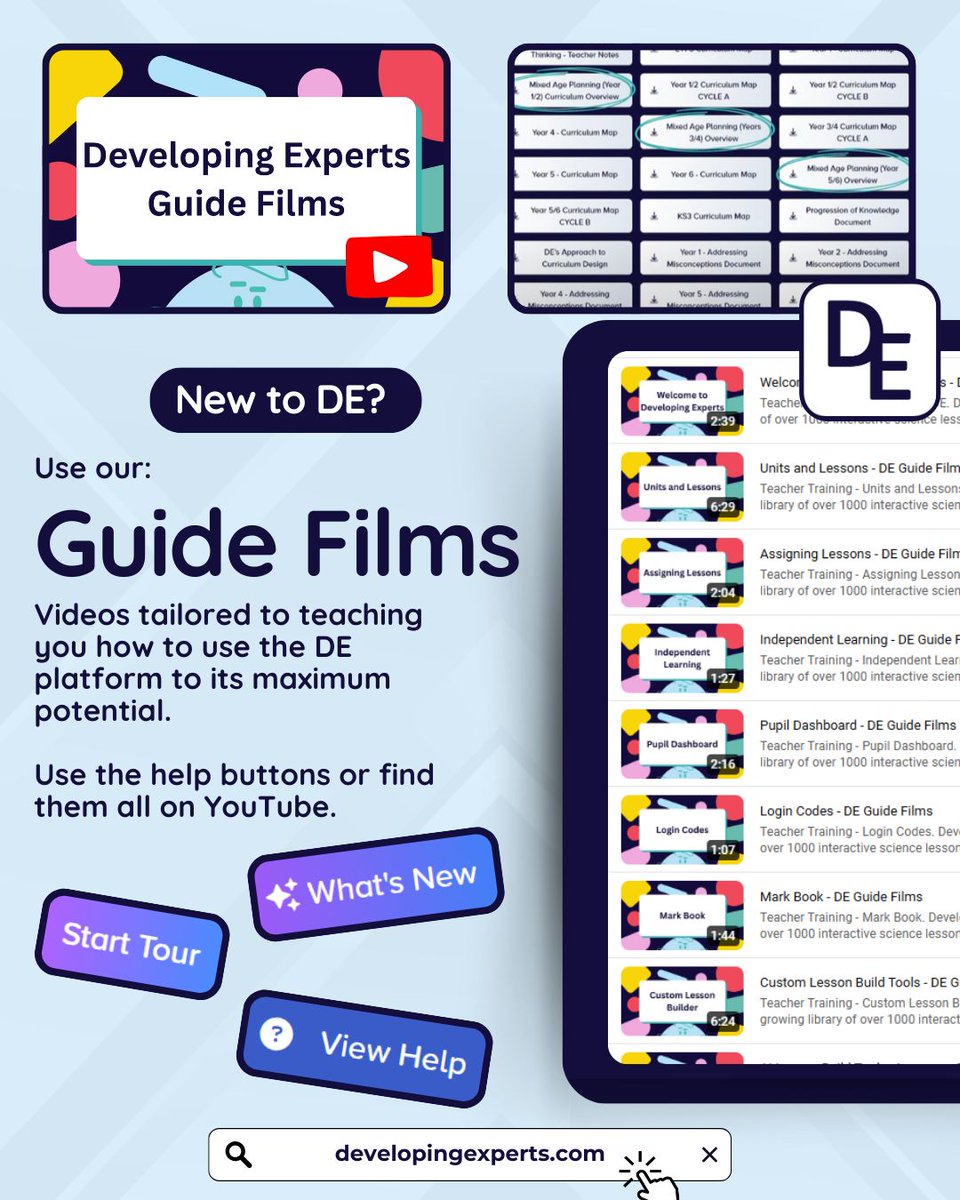 DevelopExperts's tweet image. Looking for tips on how to get the best out of the DE platform?
Visit our YouTube channel to find a playlist specially catered to guiding new users through the resources and tools that we have available.
You can also find these by pressing 'view help' on any page!