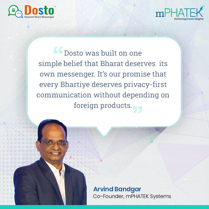 DostoMessenger's tweet photo. Thanks to India’s push for homegrown innovation 🇮🇳, we built Dosto, a messenger that puts privacy first.

End-to-end encryption, signup using email or phone, secure backups, and proudly made in India.
@mygovindia
@_DigitalIndia

#DigitalIndia #Dosto #HomegrownTech https://t.co/ntWlYDVDYo