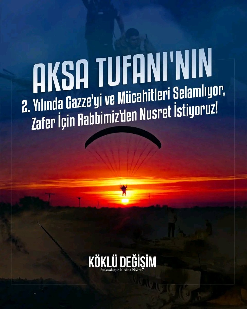 Aksa Tufanı'nın ikinci yılında Gazze'yi ve mücahitleri selamlıyor, zafer için Rabbimiz'den nusret istiyoruz!
#AksaTufanı