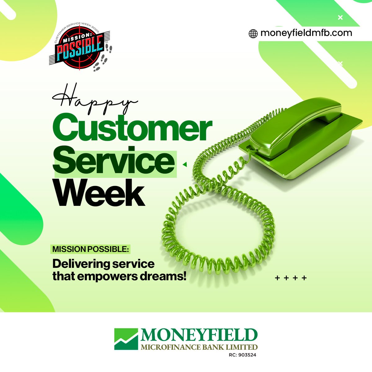 moneyfieldmfb's tweet image. This week, we celebrate the heart of our operations — our dedicated team and amazing customers!
At MoneyField, every service, every smile, and every solution makes our Mission Possible. 💪
#CustomerServiceWeek #MissionPossible #MoneyFieldMicrofinanceBank