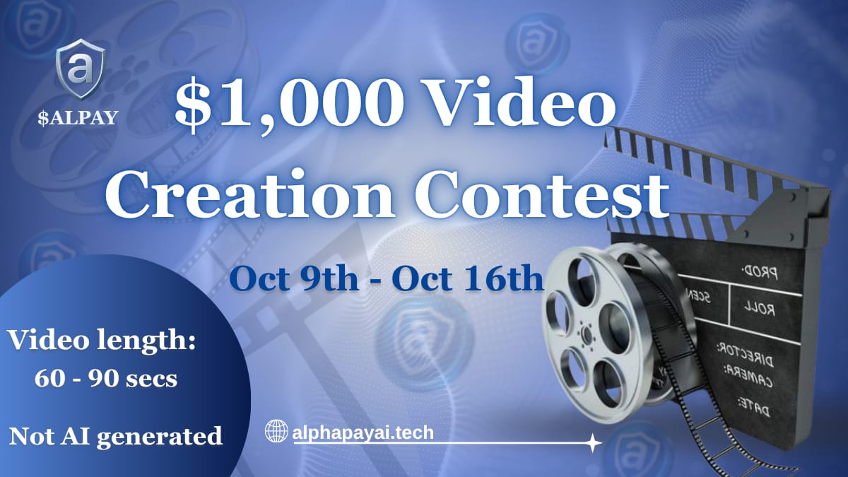$1,000 Video Creation Contest: Showcase $ALPAY and Its Utility

We are excited to announce a video creation contest across TikTok, X, and Facebook, running from **October 9 to October 16, 2025**. This is your opportunity to highlight the utility of $ALPAY and compete for cash