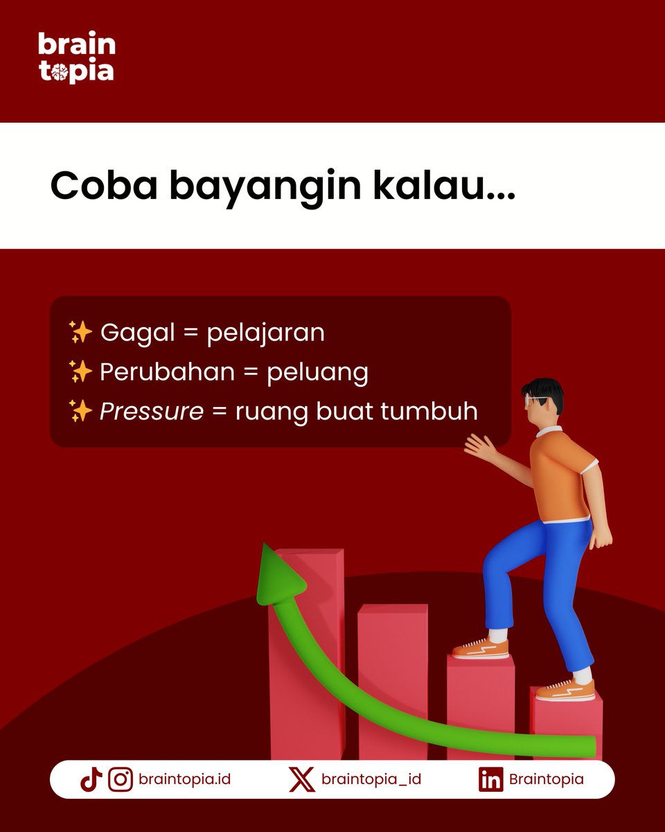 braintopia_id's tweet photo. Udah usaha keras tapi kok masih mentok? 🤯
Mungkin bukan skill yang kurang, tapi mindset yang perlu di-upgrade. 🌱
Mindset apa yang lagi pengen kamu latih sekarang? 👇
#MindsetGrowth #GrowthMindset #Braintopia https://t.co/bdCeU7ydtl
