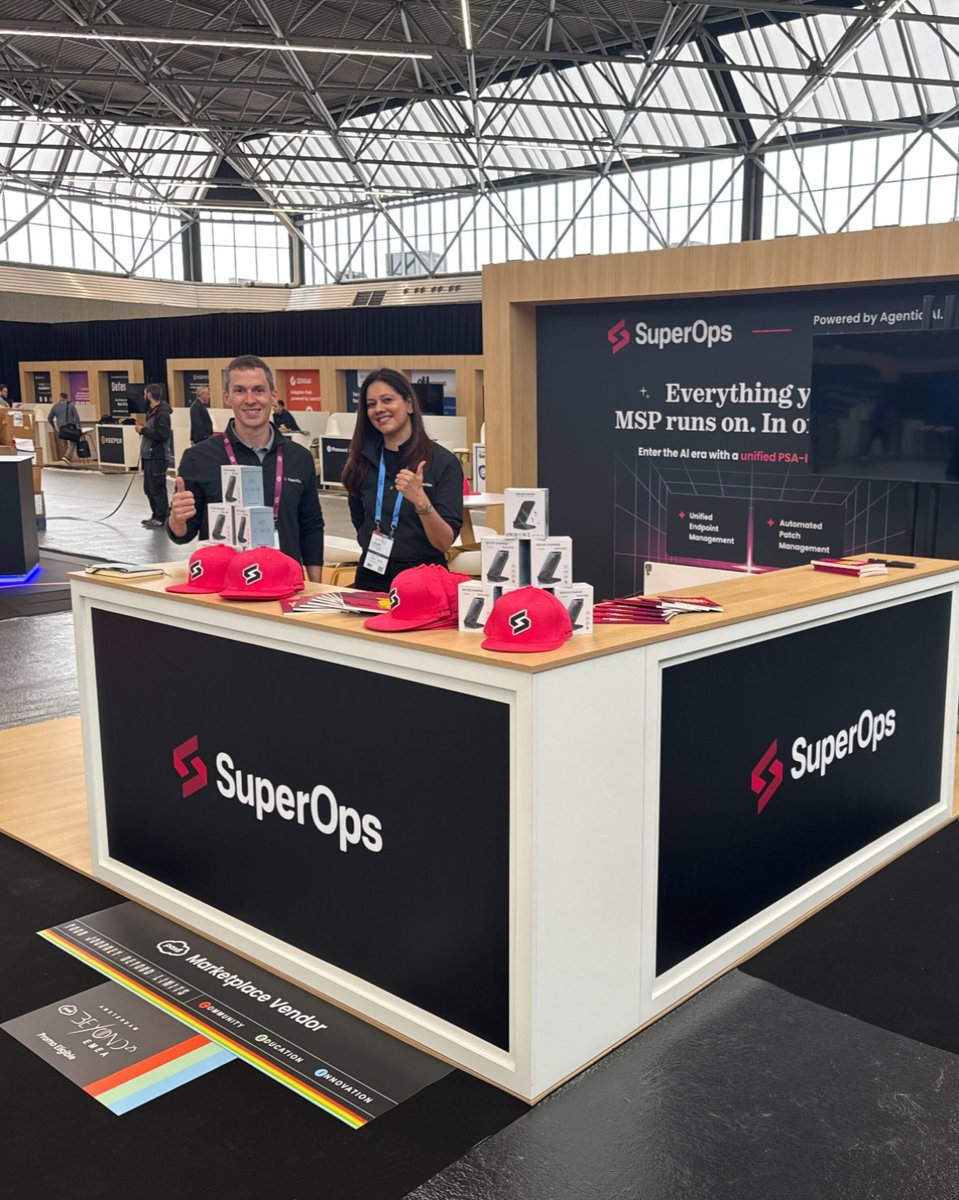 Superops_com's tweet image. It’s been an amazing two days at Amsterdam Beyond EMEA! 

Our team’s having great conversations and showing what SuperOps can do.

If you’re around, come catch up with our experts — it’s the last day! #Pax8Beyond #SuperOps