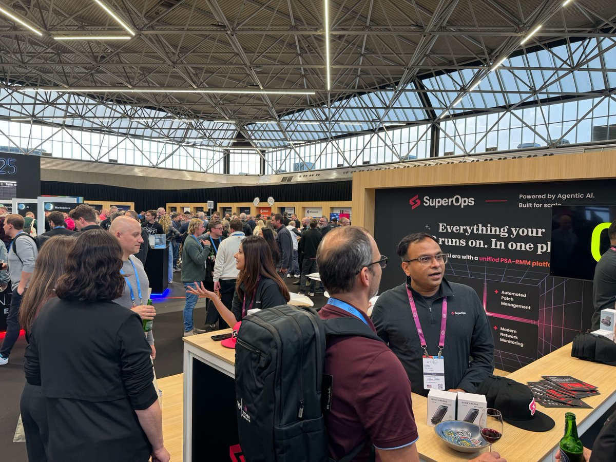 Superops_com's tweet image. It’s been an amazing two days at Amsterdam Beyond EMEA! 

Our team’s having great conversations and showing what SuperOps can do.

If you’re around, come catch up with our experts — it’s the last day! #Pax8Beyond #SuperOps