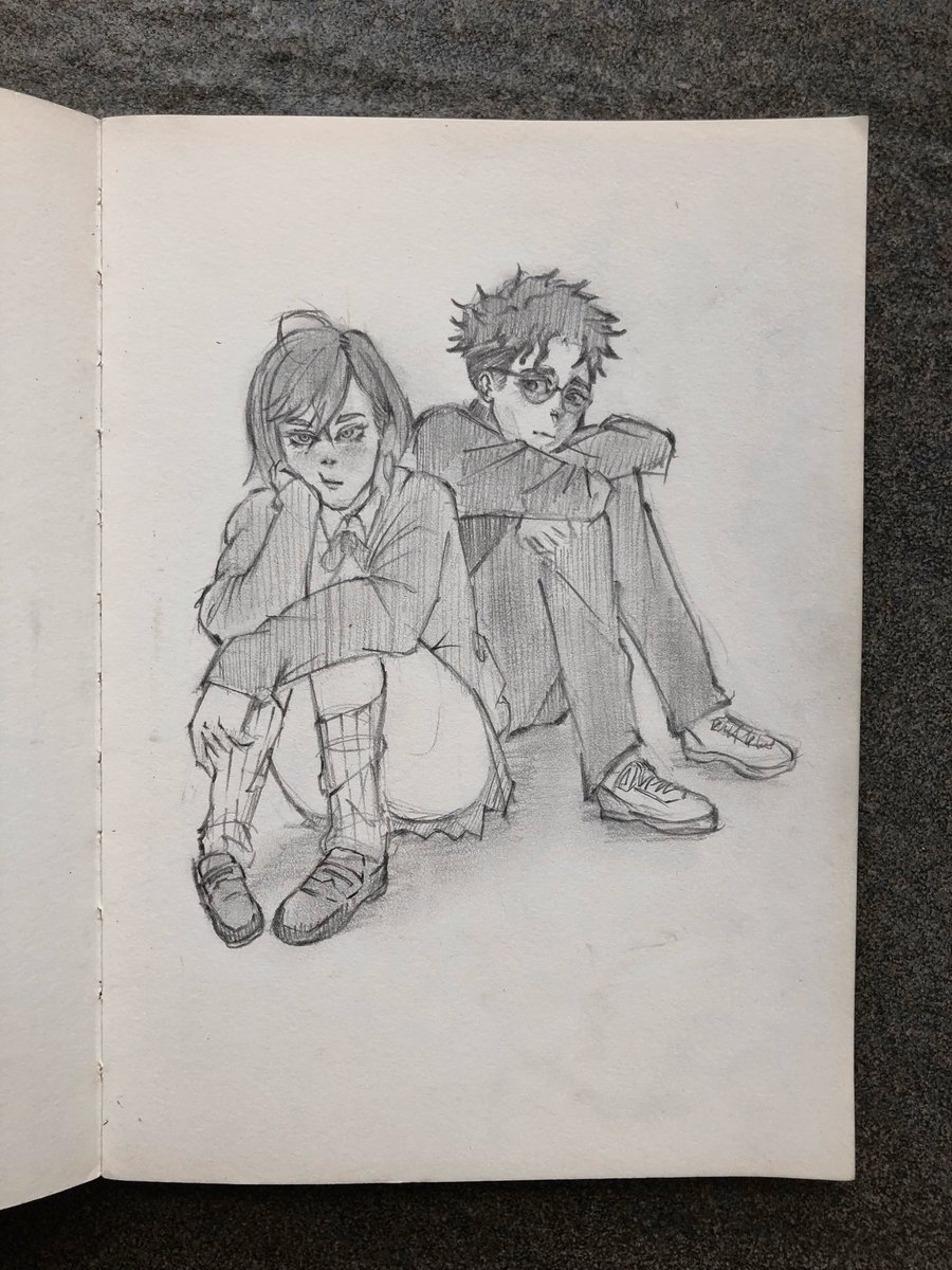 _meshina's tweet photo. Momo and Okarun #sketch #dandadan https://t.co/HHcwjRsVjL