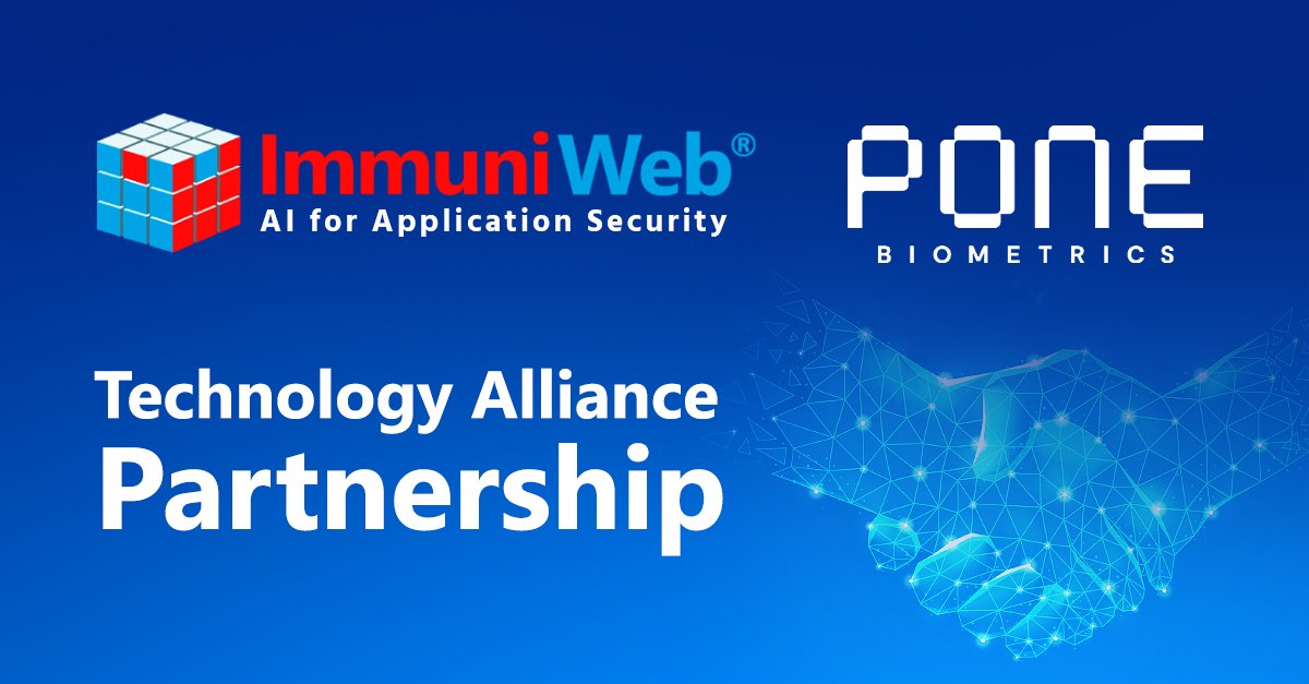 ImmuniWeb (@immuniweb) on Twitter photo Delighted to take the collaboration between ImmuniWeb and our Technology Alliance Partner, PONE Biometrics to the next level, delivering cutting-edge innovations in cybersecurity.
Looking forward to achieving more together!
#CyberSecurity #ImmuniWeb #PoneBiometrics #Partnership Delighted to take the collaboration between ImmuniWeb and our Technology Alliance Partner, PONE Biometrics to the next level, delivering cutting-edge innovations in cybersecurity.
Looking forward to achieving more together!
#CyberSecurity #ImmuniWeb #PoneBiometrics #Partnership