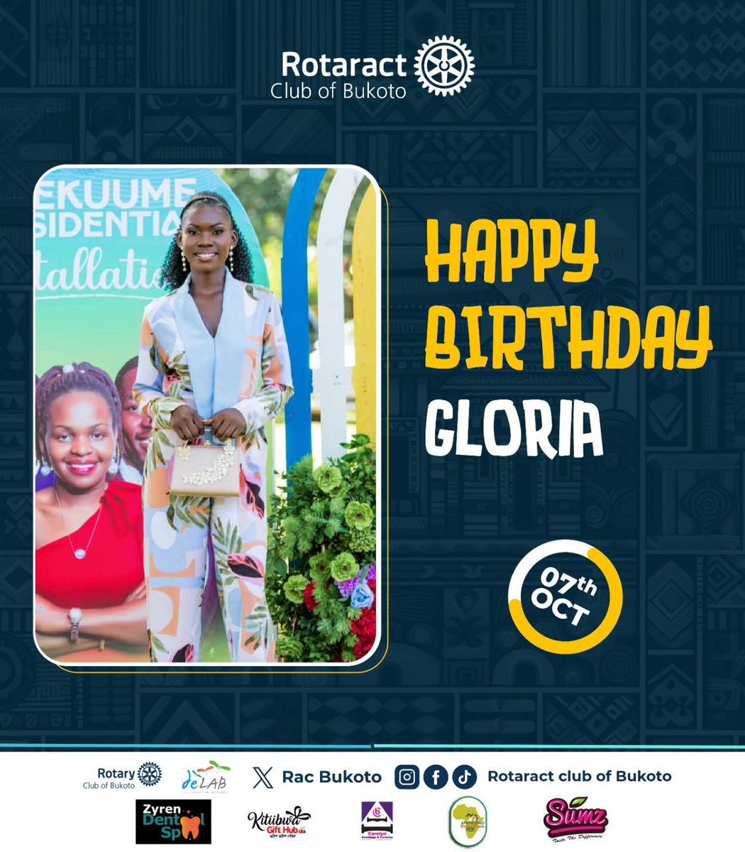 RACBukoto's tweet photo. Happy Birthday Luyiga Gloria🥳

From all of us at Rotaract Bukoto, may your birthday sparkle with happiness and unforgettable memories!

#PR_Team Rotaract club of Bukoto https://t.co/B9G870s0Vz