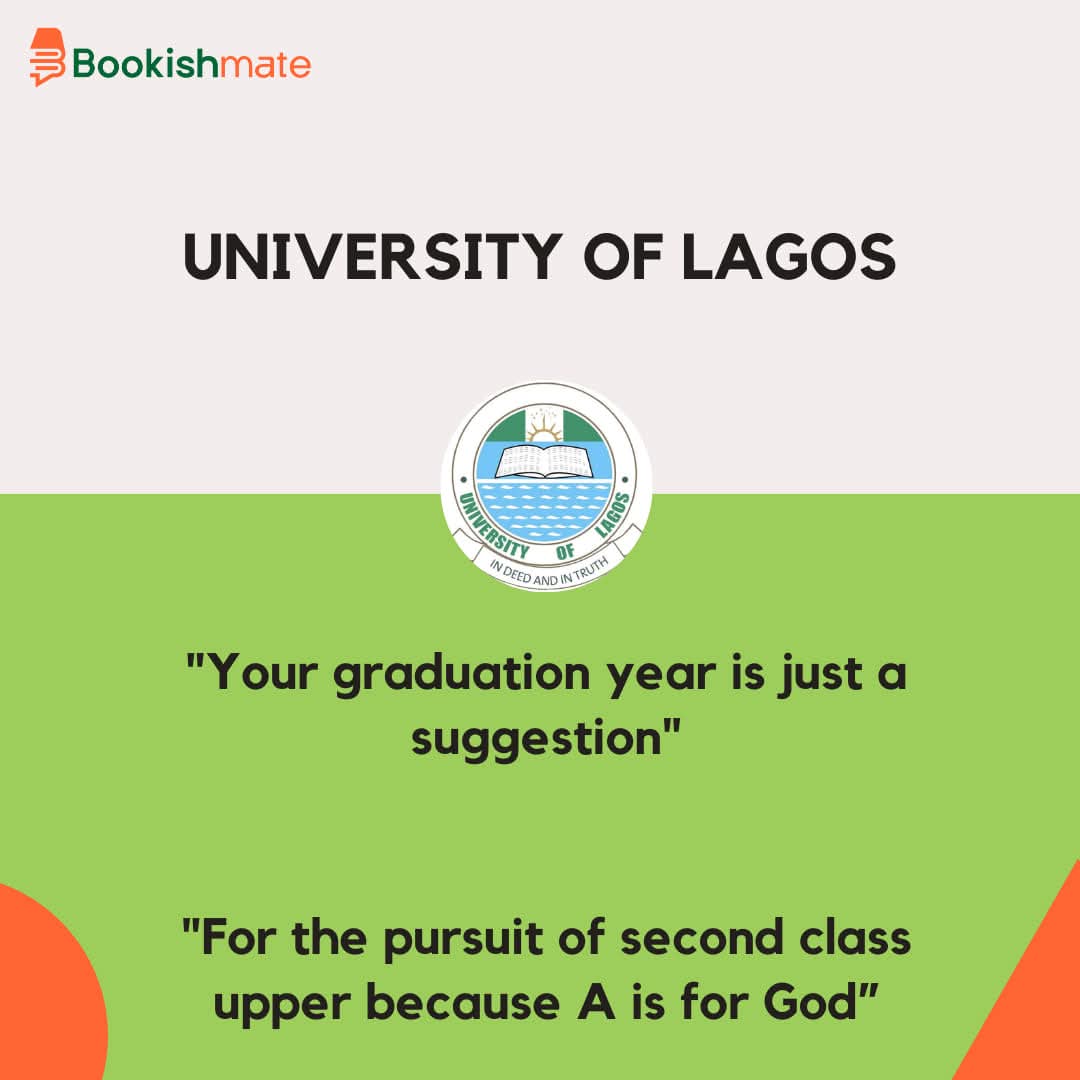 Bookishmateapp's tweet photo. Just for laughs 😂
What if Nigerian universities had honest slogans https://t.co/w2Uqu6pQxi