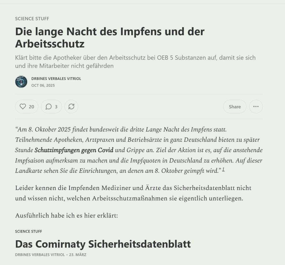 Sabisteb's tweet photo. @GustavineLe Die lange Nacht des Impfens und der Arbeitsschutz https://t.co/KwcD19eniD https://t.co/YIAewepR9Q