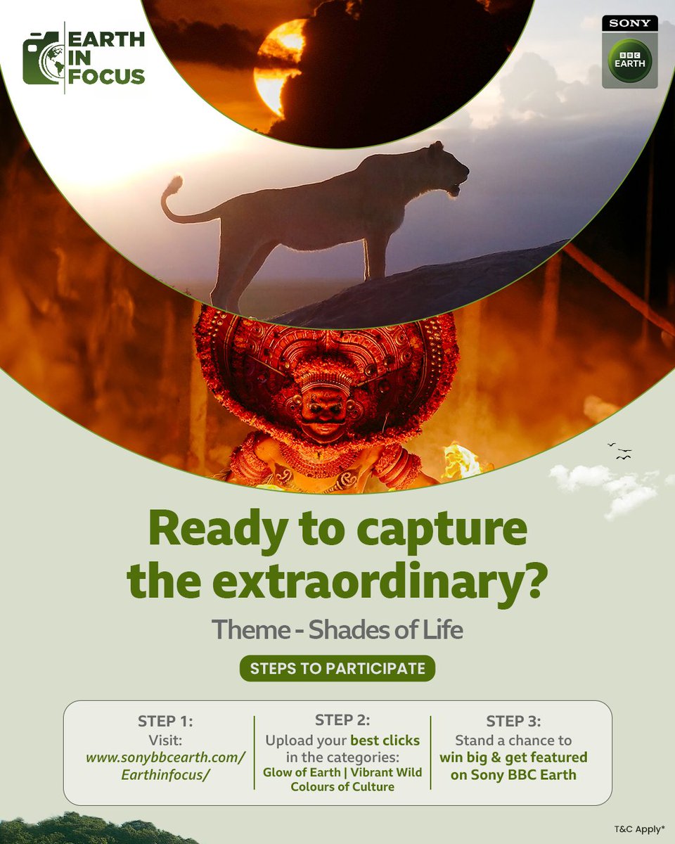 SonyPIX's tweet photo. From your lens to the spotlight – this is your chance to shine!📷
Registrations open now at https://t.co/R1PphhR7P2
Stand a chance to win a #GroProHero13 and get featured on #SonyBBCEarth
#EarthInFocus #EIF #PhotographyContest https://t.co/AdTgjlyOpa