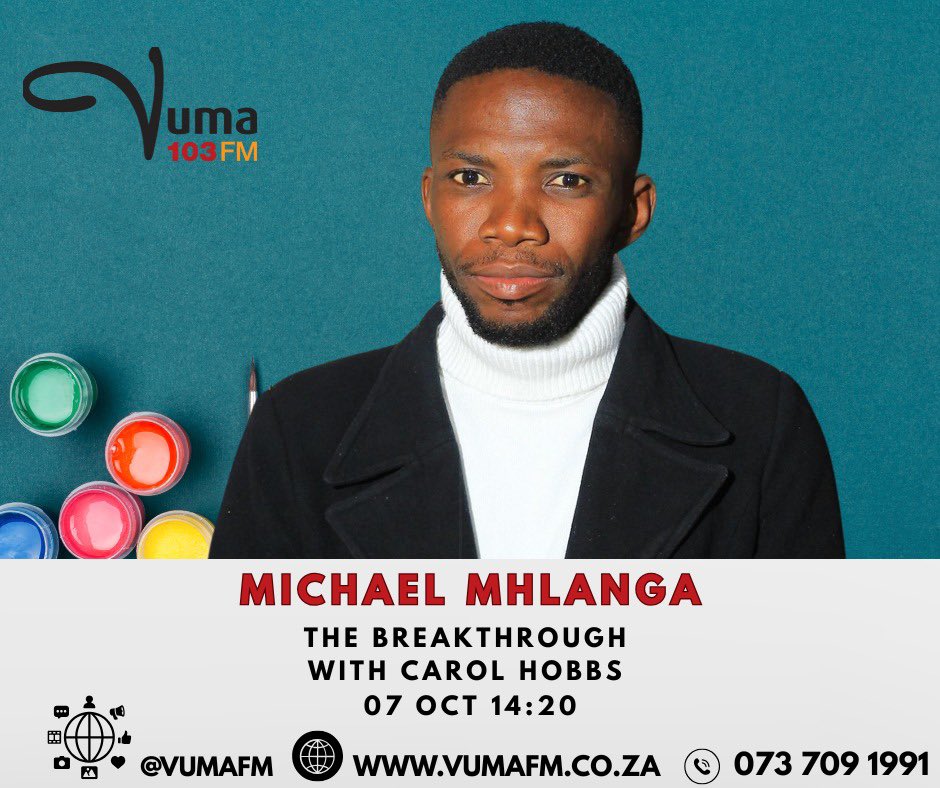 RADIO INTERVIEW 🚨

Got an invitation from <a href="/VumaFM/">Vuma FM</a> , interview will be happening today at 14:20

To discuss my Paintings, Aspopesonke and more 

More details on the poster 🙏🏾

Please Do Tune in