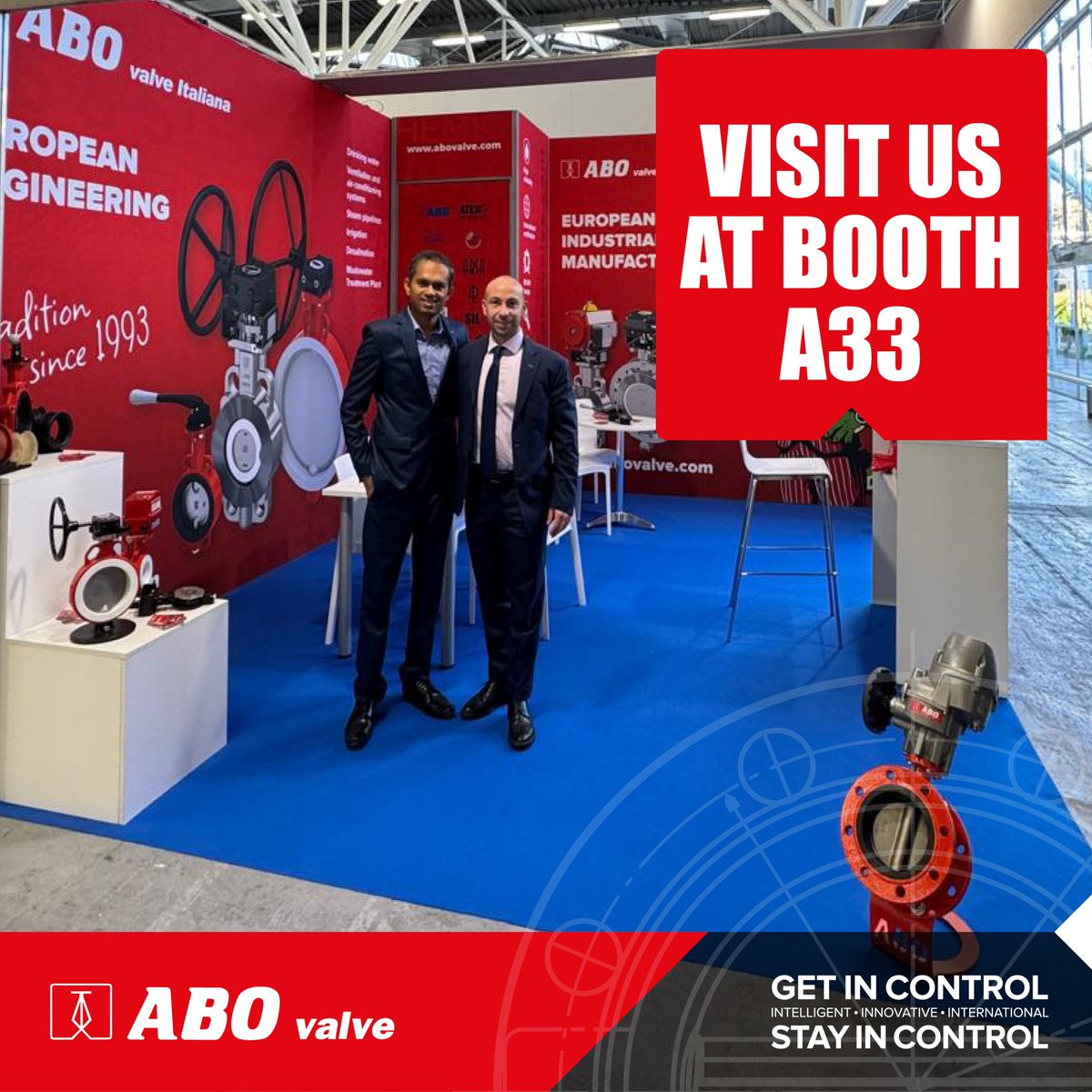 We’re excited to announce that the Accadueo exhibition kicks off today in BolognaFiere Exhibition Centre!

From October 7 to 9, ABO valve is proud to be part of this leading event dedicated to water technology, sustainability, and innovation.

Come visit us at booth A33.