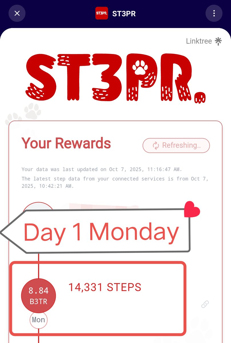 BeautyFree7's tweet photo. Day 1 of our challenge!

Get an 8k steps daily average this week💪

Start today🔥
@ST3PR_VET 
#st3prchallenge 🥵 https://t.co/pSUPAqDubZ
