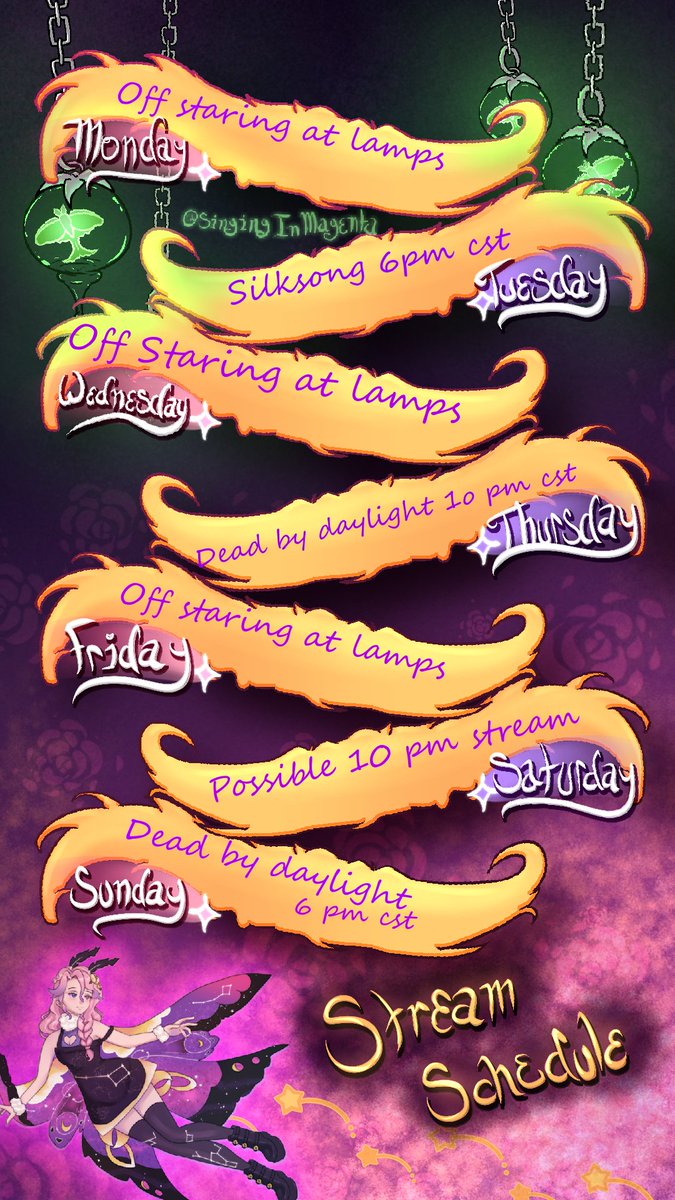 Stream schedule this week! Hope to see you all there!