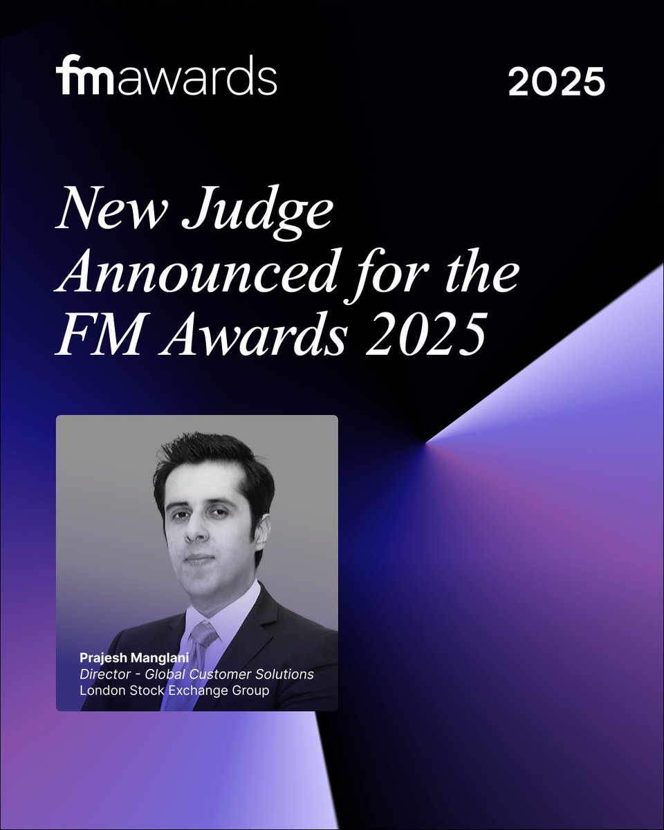 financemagnates's tweet image. We’re excited to welcome Prajesh Manglani, Director of Global Customer Solutions at LSEG, to the FM Awards 2025 judging panel.
With expertise in data, AI & enterprise transformation, he drives innovation across global finance. 🌍
#FMAwards2025 #Fintech #Leadership #Innovation