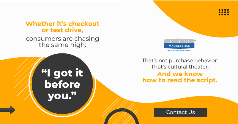Scarcity drives desire across industries from sneakers to SUVs. 
Limited items aren’t just bought, they’re status symbols. 

At Markelytics, we decode how cultural trends shape purchase behavior. 

sales@markelytics.com | markelytics.com