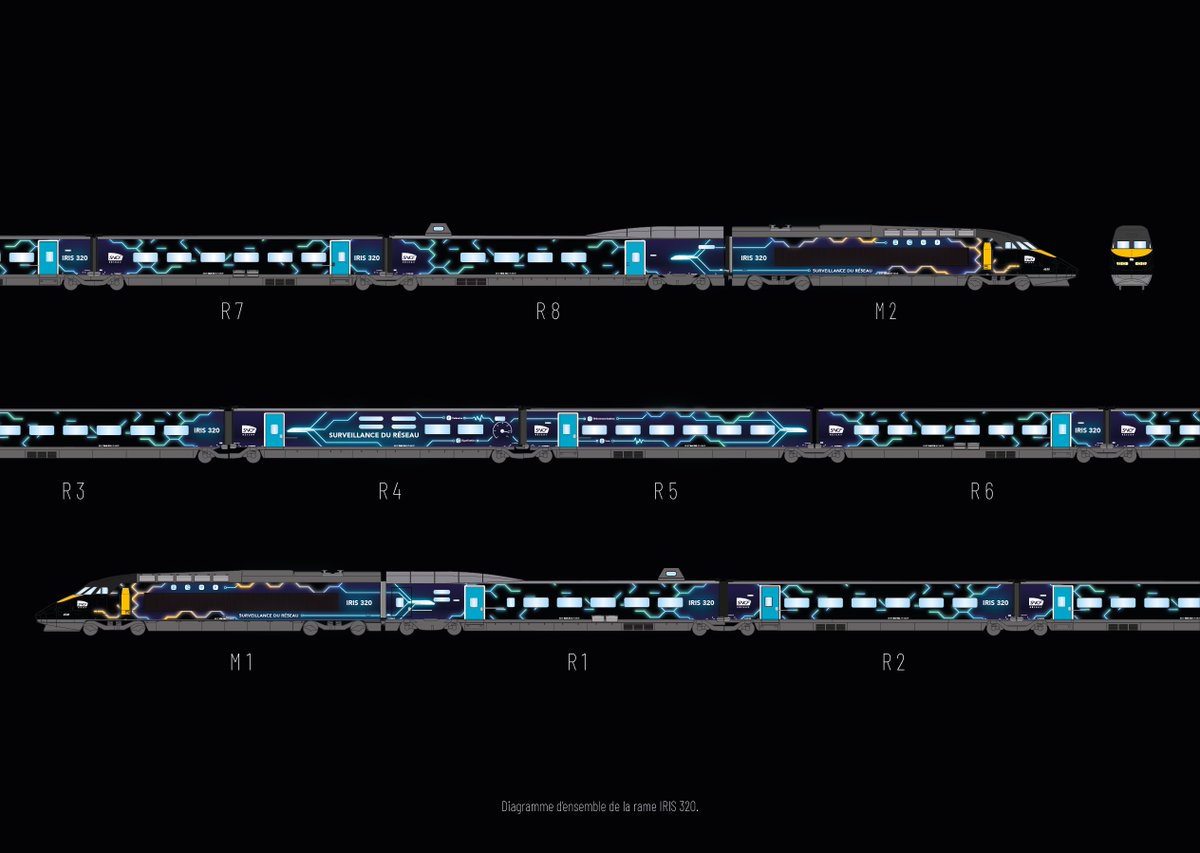 En 2024, nous proposions à SNCF Réseau notre vision de la rame IRIS 320 au travers d’une livrée unique, qui casse les codes et bouscule en sortant de l’ordinaire. Par une étude complète, nous voulions faire d’IRIS 320 un porte étendard moderne, ambitieux et disruptif !