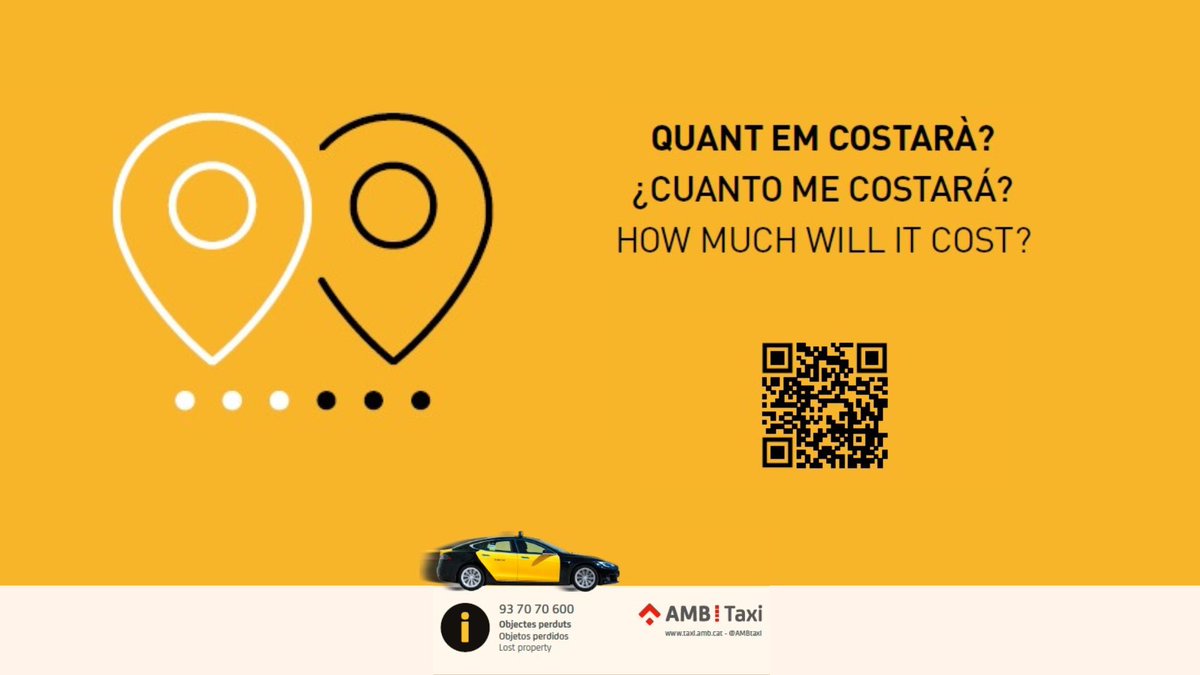 #AMB #EstimoelTaxi 

No agafes el taxi perquè no saps si el trajecte que vols fer et sortirà massa car? 

Consulta el preu aproximat sense compromís aquí: infotaxi.amb.cat/quantemcostara

T’indicarem un rang de preus segons el dia i l’hora que escullis. Prova-ho!