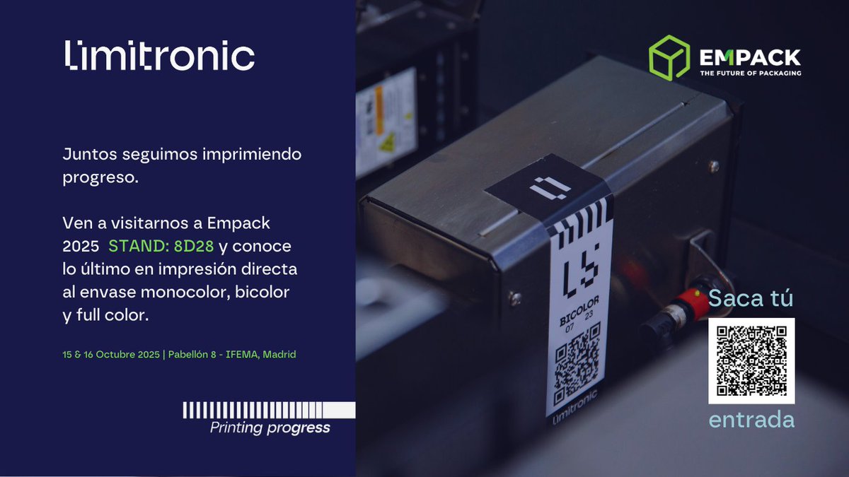 Cluster de Envase (@clusterenvase) on Twitter photo #NoticiaAsociados:
'<a href="/limitronic/">Limitronic SL</a>, presente en <a href="/EmpackSpain/">EMPACK SPAIN</a> 2025'
Toda la información ➡️ tinyurl.com/3kvfssuu #NoticiaAsociados:
'<a href="/limitronic/">Limitronic SL</a>, presente en <a href="/EmpackSpain/">EMPACK SPAIN</a> 2025'
Toda la información ➡️ tinyurl.com/3kvfssuu