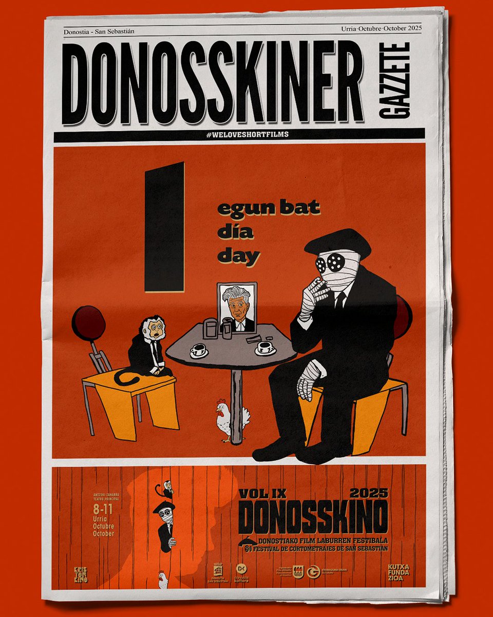 ⏳ Egun bakarra falta da!!!🎬🍿

⏳ ¡Falta un día!. 🎬🍿

🐔 🐒 🚬

📆 Urria 08-11 Octubre • October
📍Antzoki Zaharra - Teatro Principal
🕢 19:30h
🎟 Sarrera doan gonbidapenarekin* / Entrada libre 

#Donosskino #WhatDidJackDo #WeLoveShortFilms #Donostia