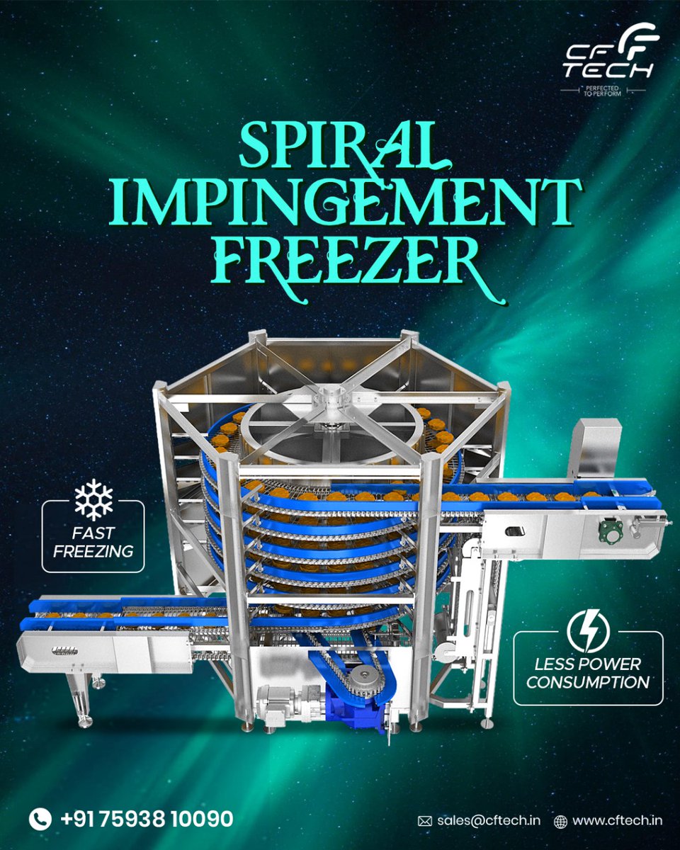 cochinfoodtech's tweet image. Experience unparalleled freezing efficiency with the compact spiral impingement freezer, designed for maximum performance in minimal space.

For more details:
☎ +91 7593810090, 0484 2794140

#CFTECH #IQF #spiralimpingmentfreezer #foodprocessingmachinery #foodprocessingtechnology