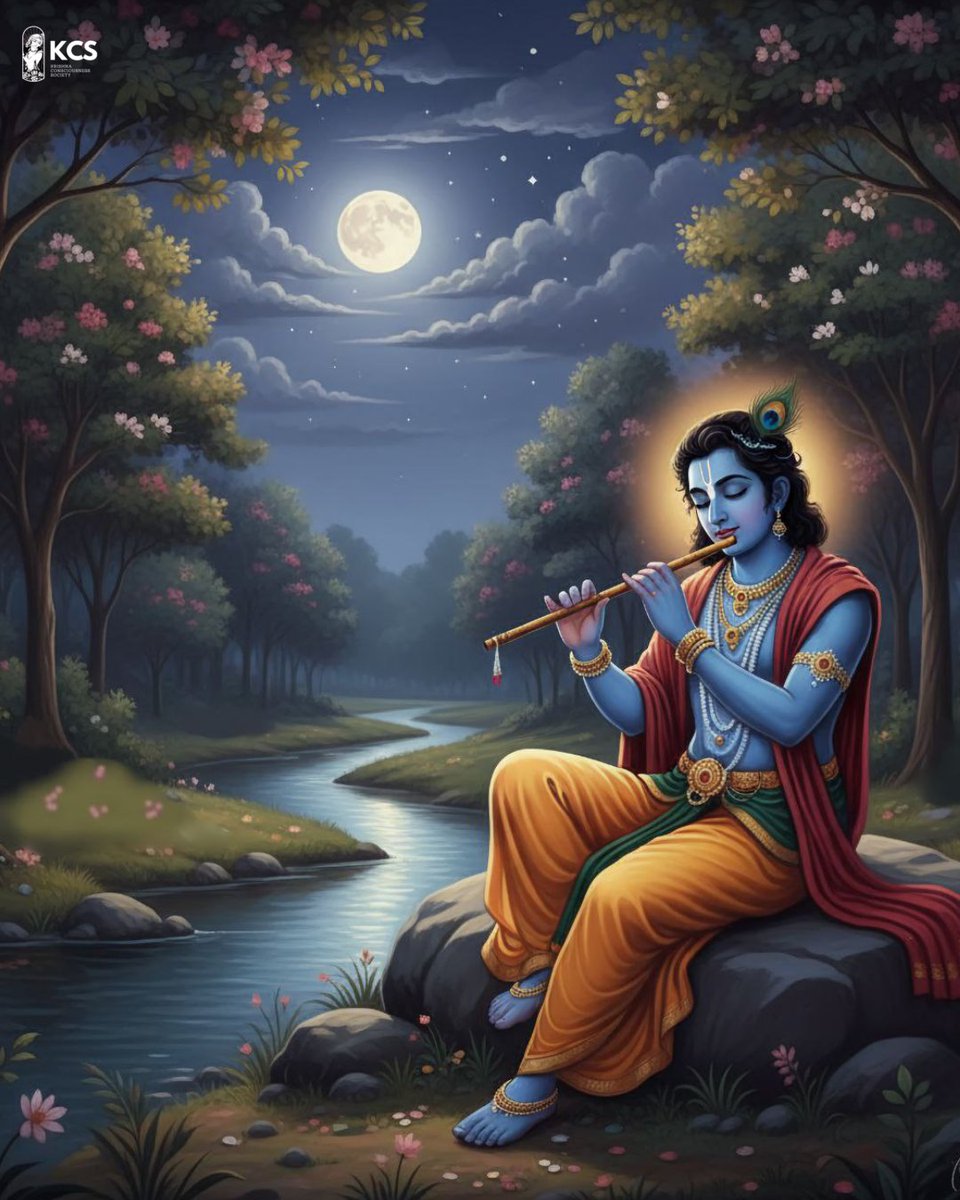 krishnaconnect8's tweet image. So Kṛṣṇa, to fulfill their desire, He blew on His flute on a nice moonlight night, and all the gopīs, all those girls, they came. 

Śrīla Prabhupāda&apos;s Lecture on CC Madhya-lila 20.164-173, New York, December 13, 1966