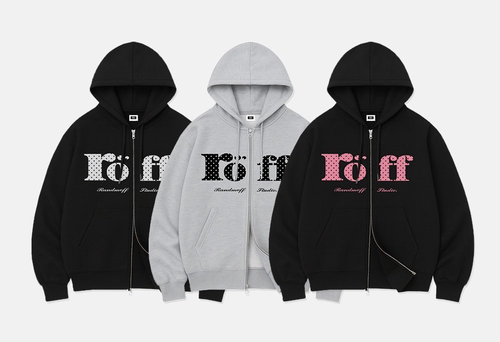 prevnseoul's tweet photo. RÖFF TYPE dot over fit 2 way zip-up SALE 27% เหลือตัวละ 1590.- ส่งแอร์ (มัดจำ 800.-) 🖤🩷
#randomoff #เสื้อrandomoff #พรีออเดอร์เกาหลี https://t.co/T9WguCct6p