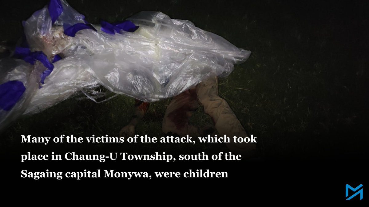 Myanmar_Now_Eng's tweet photo. Many of the victims of the attack, which took place in Chaung-U Township, south of the Sagaing capital Monywa, were children

Read more:
https://t.co/oiE55q5URM https://t.co/BpE1BtOygM